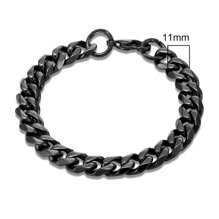 MKENDN 3-11mm Locomotive Men Punk Rock Stainless Steel Curb Cuban Link Chain Silver Color Bracelet For Women Biker Jewelry - Image 18