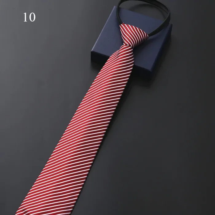 8Cm Daily Wear Lazy Zipper Cravat Necktie Accessories Men's Tie Jacquard Classic Fashion Wedding Party Gift Men Slim Skinny Tie - Image 27