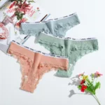Thong Cotton Sexy Ladies Panties Women's Underwear Low Waist Solid Color Shorts Black Invisible Lace T-st