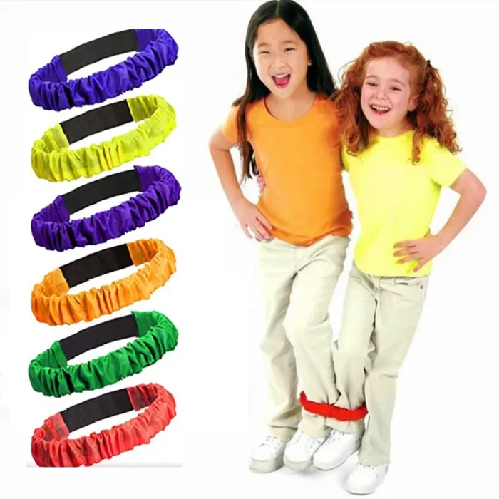 2 Person 3 Foot Group Game Elastic Bandage Multi Person Outdoor Sports Feet Binding Rope Props Parent-child Game Elastic Bandage - Image 1