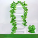 Artificial Grape Leaf Green Vine Sweet Potato Leaf Rattan Plastic Decor Ceiling Vegetable Fruit Orchard Outdoor Wedding Pendant - Image 5
