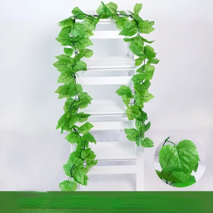 Artificial Grape Leaf Green Vine Sweet Potato Leaf Rattan Plastic Decor Ceiling Vegetable Fruit Orchard Outdoor Wedding Pendant - Image 5