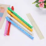 8 Holes Plastic Flute G Key Colourful Woodwind Instrument Random Color for Beginner Music Lesson Children Toy with Clean Stick - Image 2