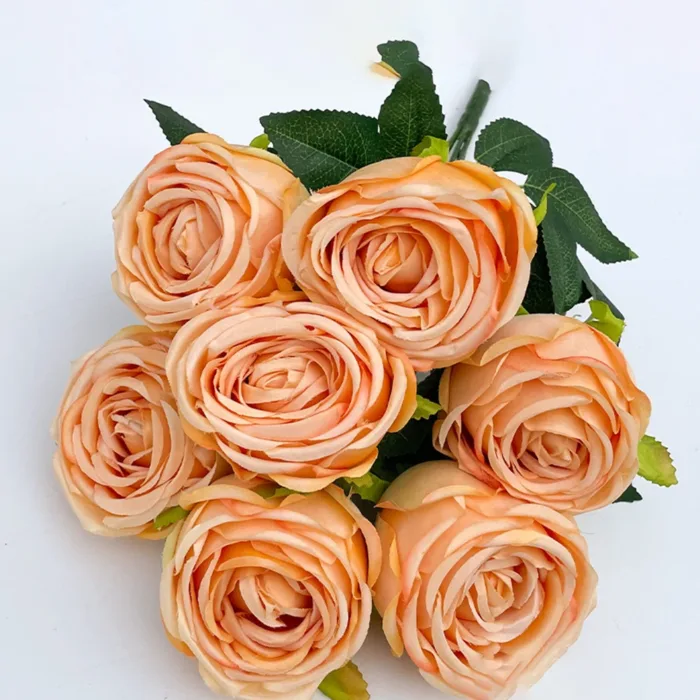 1PC A Bunch Of 7 Forks Silk Flower Emperor Concubine Rose Simulation Flower Home Living Room Wedding Decoration Roses - Image 4