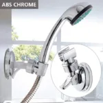 360°Swivel Vacuum Suction Cup Shower Head Holder Relocatable Handheld Showerhead Holder Wall Mounted Adjustable Bathroom Bracket