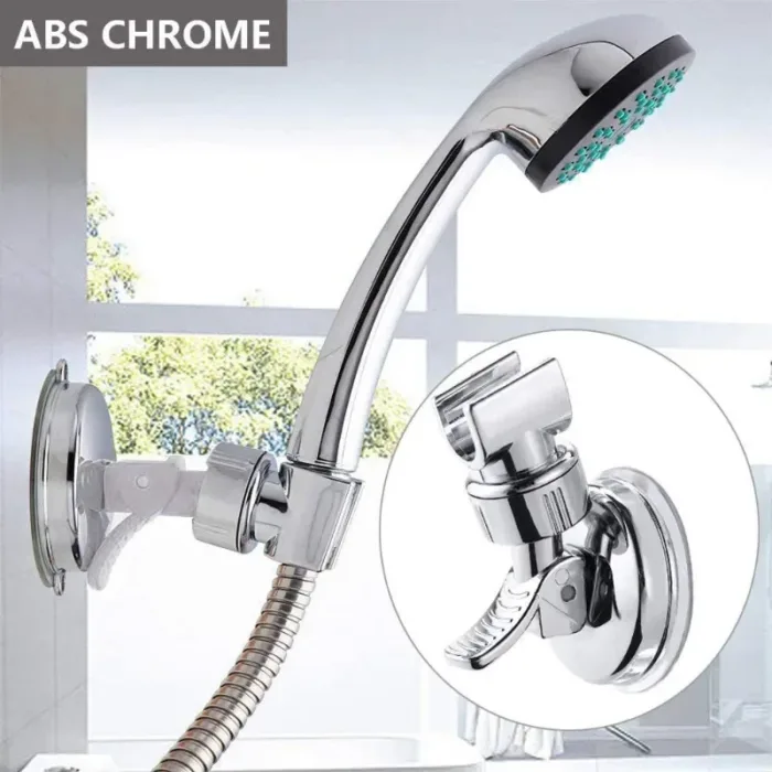360°Swivel Vacuum Suction Cup Shower Head Holder Relocatable Handheld Showerhead Holder Wall Mounted Adjustable Bathroom Bracket - Image 1
