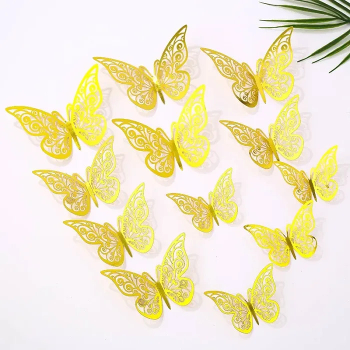 12pcs Suncatcher Sticker 3D Effect Crystal Butterflies Wall Sticker Beautiful Butterfly for Kids Room Wall Decal Home Decoration - Image 5