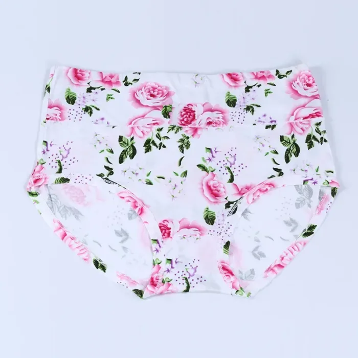 New Bamboo Fiber Underwear Large Size Women Panties Female Ladies Floral Briefs High Waist Plus Underpants Sexy Lingerie 5XL - Image 8
