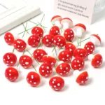 30/50pcs/Lot Mini Plastic Mushroom Artificial Flowers For Home Decor Christmas Ornaments New Year 2023 Cake Gifts Box Decoration - Image 7
