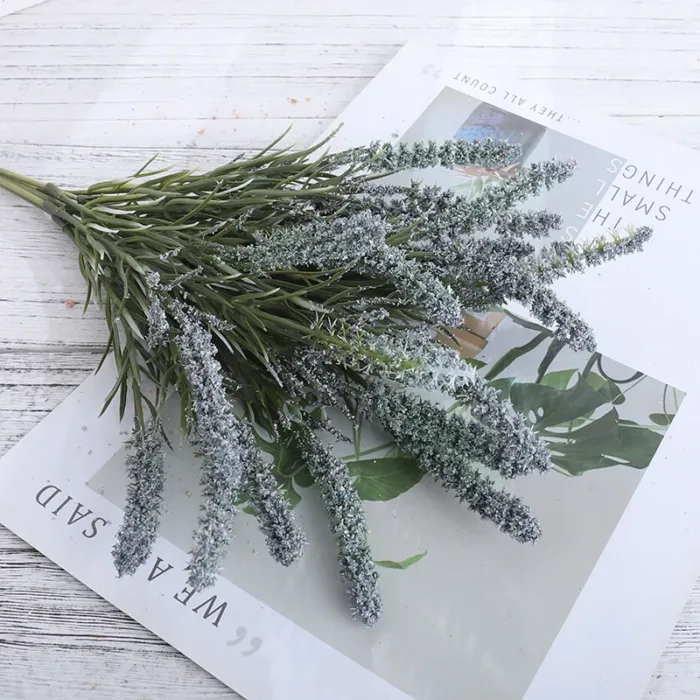 Artificial Lavender Autumn Flower White Foam Bridal Bouquet Plastic Fake Plant Grass For Christmas Home Wedding Table Decor - Image 10