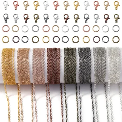 3Meter Alloy Bulk Link Chain With Jump Rings Lobster Clasps Necklace Chains For DIY Jewelry Making Supplie Necklaces Accessories