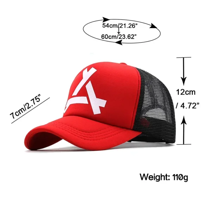 Embossed Triangle Mesh Baseball Caps Women Breathable Mesh Snapback Hats Red Black Casual Sport Hats Cap Unisex Men Fishing - Image 6