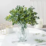 5 Forks Peach Leaf Grass Wedding Decorative Flowers Christmas Wreaths Vase for Home Decor Ornamental Flowerpot Artificial Plants - Image 2