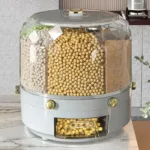 Large Food Storage Container 360° Rotating Rice Grain Dispenser Sealed Dampproof Cereal Storage Box with Lid Kitchen Rice Barrel - Image 2