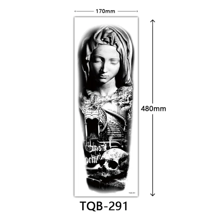 Body Art Full Fake Tatoo Tiger Wolf Flowers Rose Large Arm Tattoo Sticker Full Sleeve Waterproof Semi Permanent Tattoo Women Man - Image 35