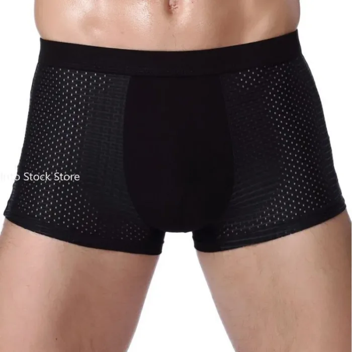 4XL Plus Banboo Fiber Men Underwear Male Boxer Solid Panties Shorts Men's  Underpants Breathable Intimate Man Boxers - Image 5