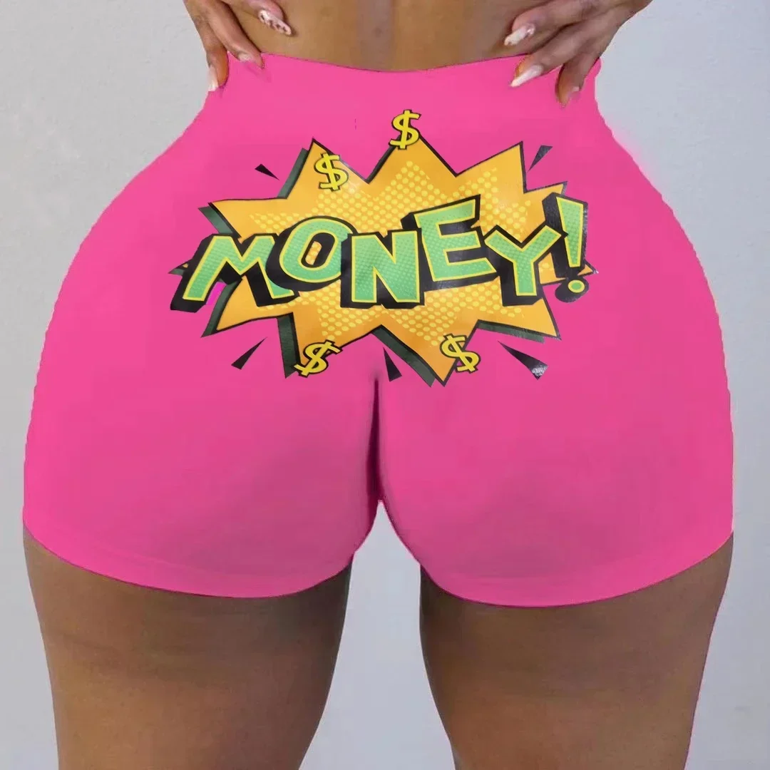 Sba37ac187ac74f97982681d44f92b897J-2.webp Women High Waist Sexy Yoga Shorts Printed Snickers Mini Shorts Sexy Beach Gril Fitness Booty Skinny Shorts - Image 1