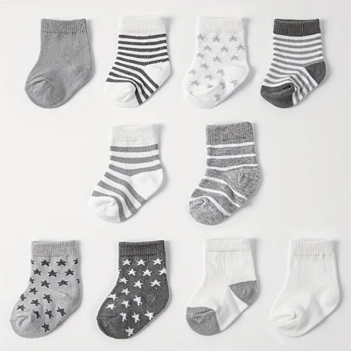 5 pairs/lot New spring and autumn star striped baby socks - Image 2