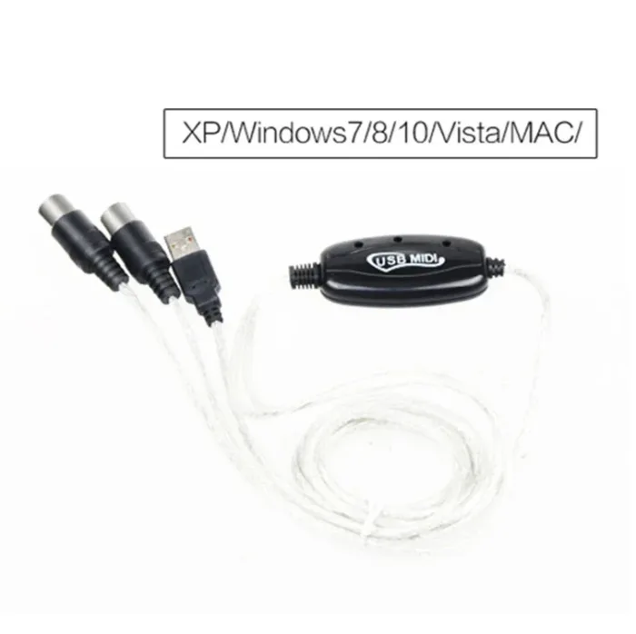 Audio cable Keyboard to PC USB MIDI Cable Converter PC to Music Keyboard Cord USB IN-OUT MIDI Interface Cable - Image 4