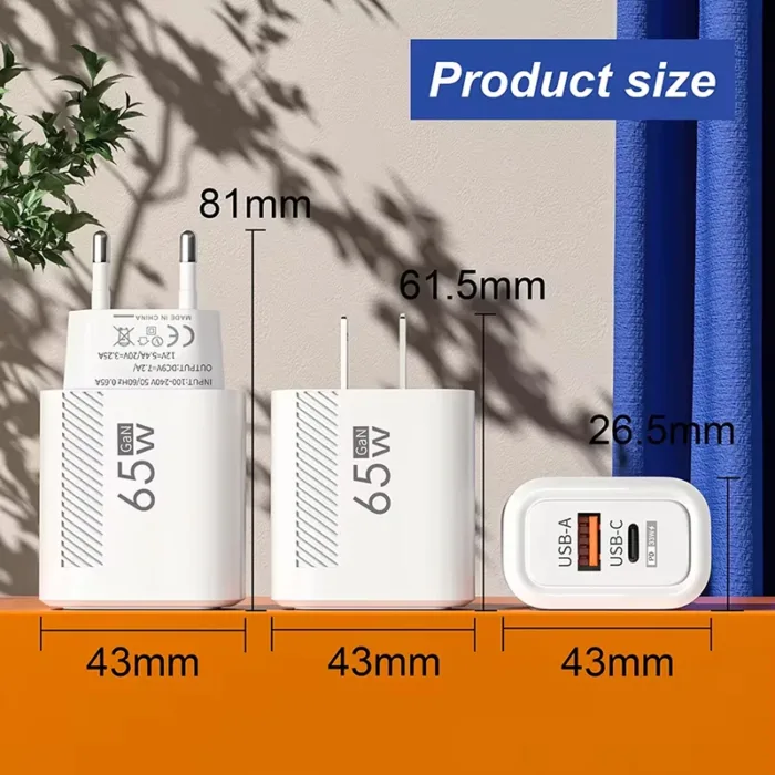 65W GaN USB C Charger Fast Charging Wall Charger For iPhone 15 Pro Max Xiaomi Samsung PD Type C Phone Adapter EU/US Plug - Image 6