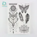 Size:210x150mm Waterproof Haina Tattoo Sticker Mandala Sexy Feather Temporary Tattoo Sticker - Image 5