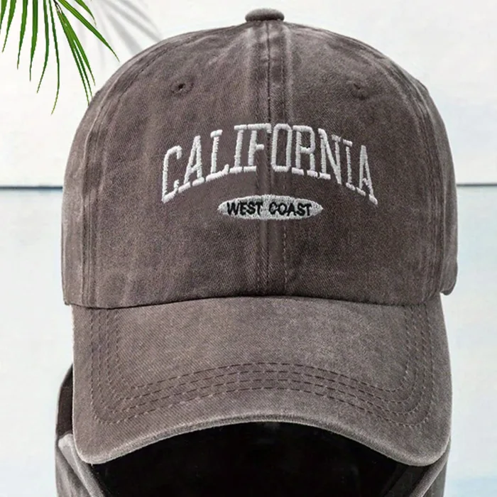 Fashionable Versatile Washed Letters Solid Color Embroidered Baseball Cap For Men Wide Brimmed Casual Sports Cap For Women - Image 7