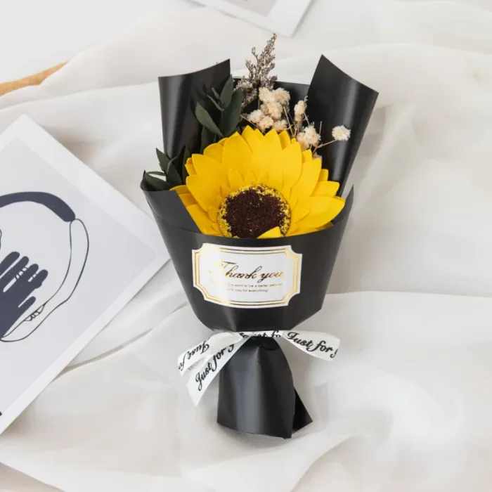 Artificial Soap Flower Rose Bouquet Gift Bags Valentine'S Day Birthday Gift Wedding Home Decor 3 Heads Rose Soap Bouquet Gift - Image 9
