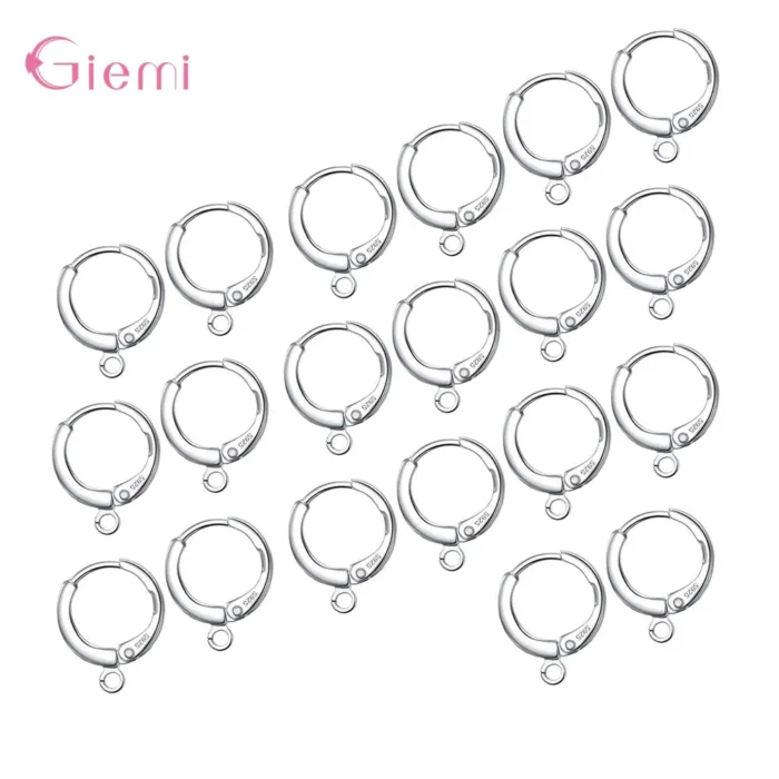 20 Pcs/Lot 925 Sterling Silver Earring Hooks Bluk Items Wholesale Jewelry Making Supplies - Image 1