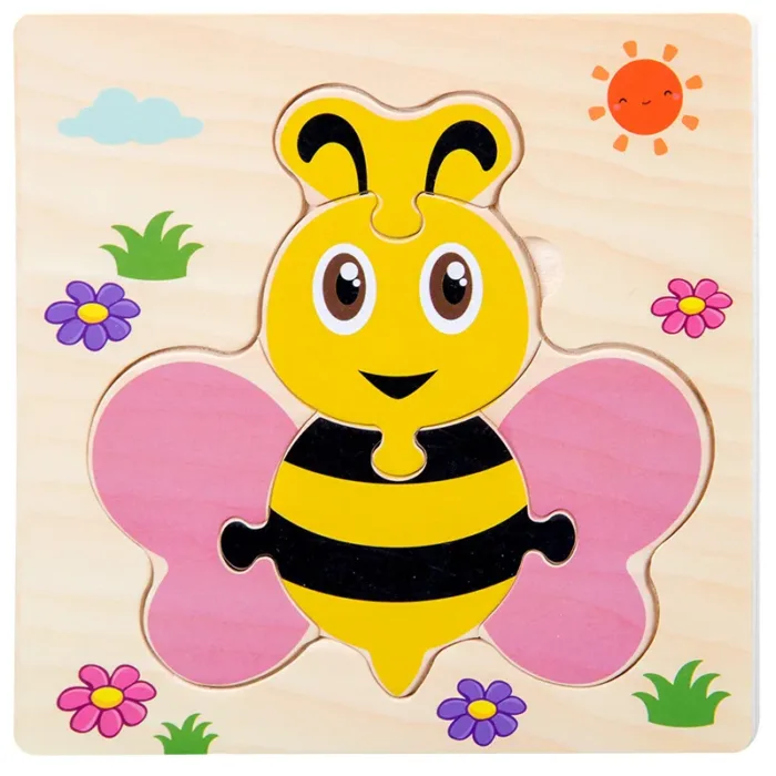 High Quality 3D Wooden Puzzles Educational Cartoon Animals Early Learning Cognition Intelligence Puzzle Game For Children Toys - Image 19