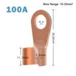 10/50PCS Copper OT Terminal Non-Insulated Wire Connector Bare Electrical Cable Terminals Lug Battery Ring Crimp Terminal 10-400A - Image 18