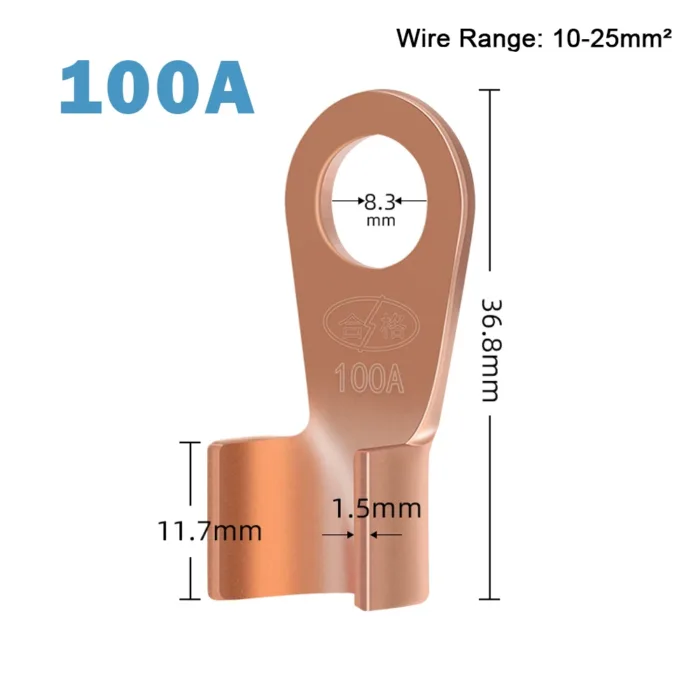 10/50PCS Copper OT Terminal Non-Insulated Wire Connector Bare Electrical Cable Terminals Lug Battery Ring Crimp Terminal 10-400A - Image 18