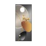 Abstract Geometry Light and Shadow Canvas Painting Wall Art Golden Deer Feather Ginkgo Leaf Posters Porch Wall Decor No Frame - Image 14