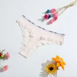 Thong Cotton Sexy Ladies Panties Women's Underwear Low Waist Solid Color Shorts Black Invisible Lace T-st - Image 11