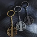 Musical symbol piano hollow style gold-plated keychain, silver and black stainless steel keychain, men's gift, family wear - Image 8