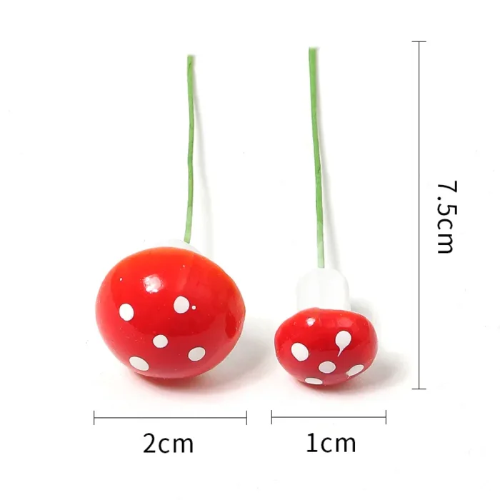 30/50pcs/Lot Mini Plastic Mushroom Artificial Flowers For Home Decor Christmas Ornaments New Year 2023 Cake Gifts Box Decoration - Image 6