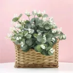 10pcs Eucalyptus Leaves Bunch Branch Artificial Plastic Plants Leaves Green Stems Wedding Faux Fake Flowers Cake DIY Decor - Image 2