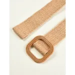 Vintage Bohemian Square Buckle Elastic Braided Belts Women Summer Wild Linen Weave Fake Straw Waist Belt Dress Shirt Decoration - Image 3