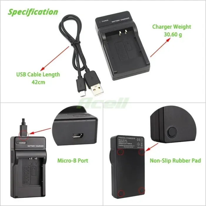 NP45 USB Charger for PRAKTICA Luxmedia WP240 Z212 Z250 20-Z50 16-Z12S 16-Z24S 16-Z51 16-Z52 14-Z80S 14-Z12S 14-WPZ4 12-Z4 Camera - Image 3
