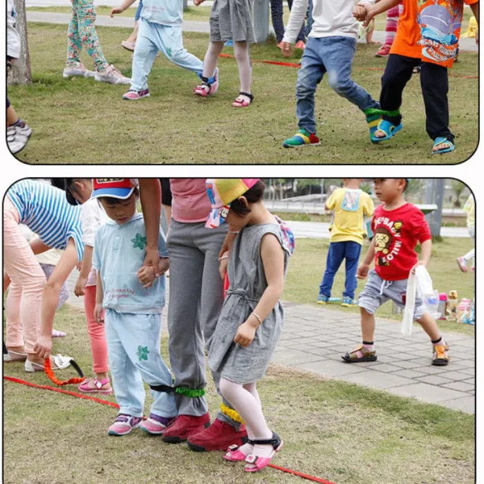 2 Person 3 Foot Group Game Elastic Bandage Multi Person Outdoor Sports Feet Binding Rope Props Parent-child Game Elastic Bandage - Image 3