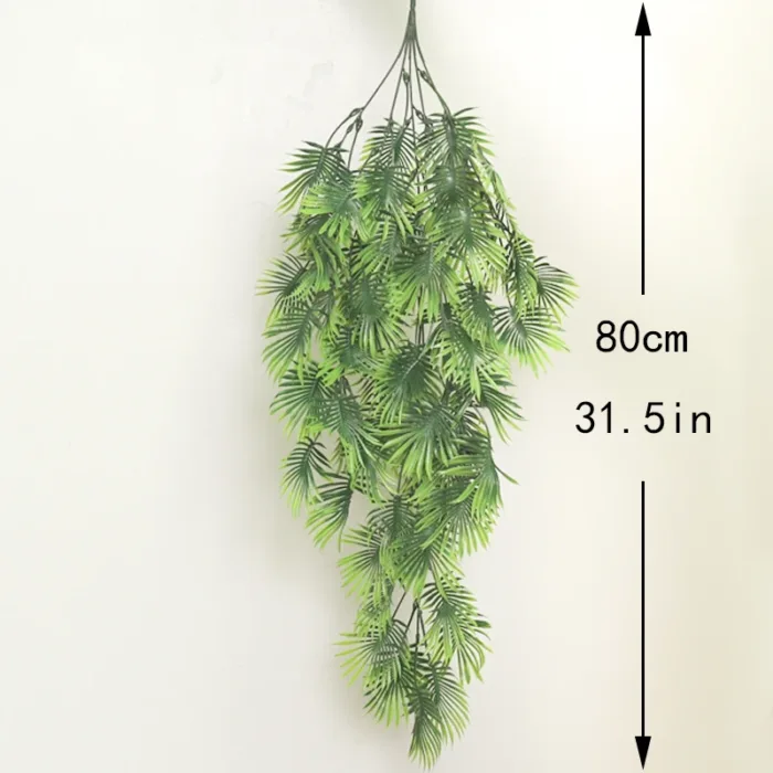 Palm Artificial Plants Plastic Vine Hanging Wall Fern Turtle Leaf Ivy Green Decoration for Wedding Home Party Living Room Store - Image 7