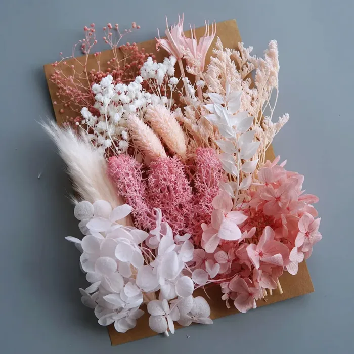 1 Bag Artificial Plants Dried Real Flowers Preserved Materials Epoxy Resin Candles DIY Floral Materials Hydrangea Set Flowers - Image 14