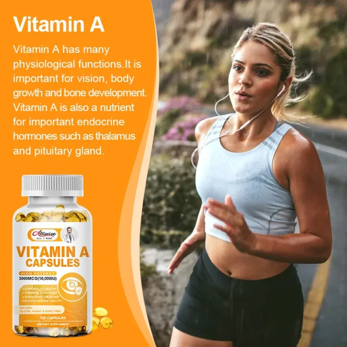 Alliwise Vitamin A Capsules Supports Healthy Skin & Eyes Antioxidant Activity supplement Blood Sugar and Lipids Antioxidant - Image 4