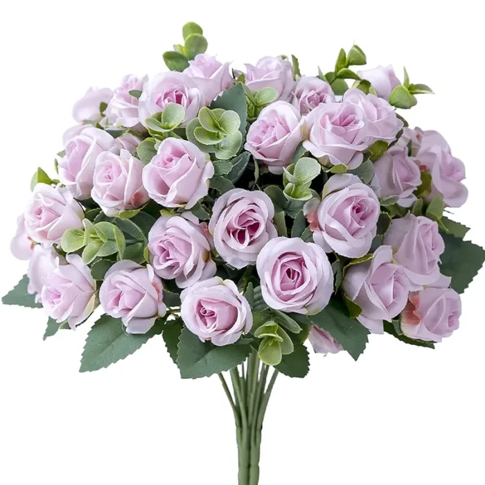 10 Heads Artificial Flower Silk Rose white Eucalyptus leaves Peony Bouquet Fake Flower for Wedding Table Party Vase Home Decor - Image 7