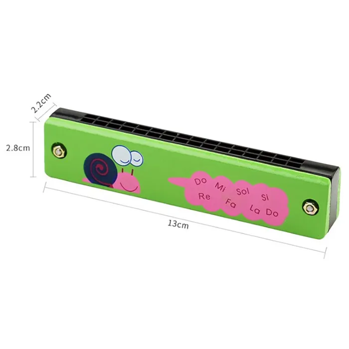 Wooden Harmonica for Children Toys Musical Instruments 16 Holes Double-Row Blow Cartoon Woodwind Mouth Harmonica Style 1 - Image 3