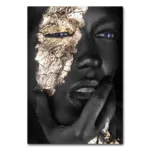 Modern Black Gold African Woman Portrait Wall Art Posters Living Room Home Decor Canvas Painting Mural Prints Pictures Cuadros - Image 16