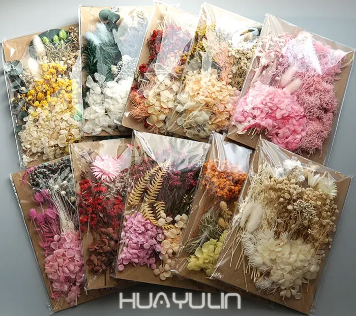1 Bag Artificial Plants Dried Real Flowers Preserved Materials Epoxy Resin Candles DIY Floral Materials Hydrangea Set Flowers - Image 1