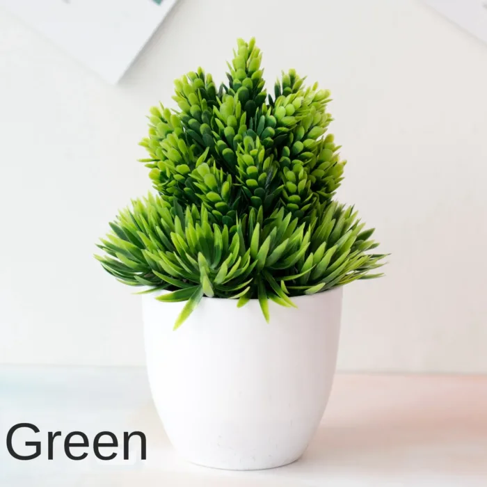 Green Artificial Plants Bonsai Small Tree Pot Plants Simulation Plastic Flowers Potted Ornaments Home Hotel Garden Decoration - Image 34