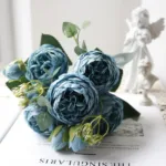 30cm Rose White Peony Artificial Flowers Bouquet 5 Big Head and 4 Bud Cheap Fake Flowers for Home Wedding Decoration Indoor - Image 12