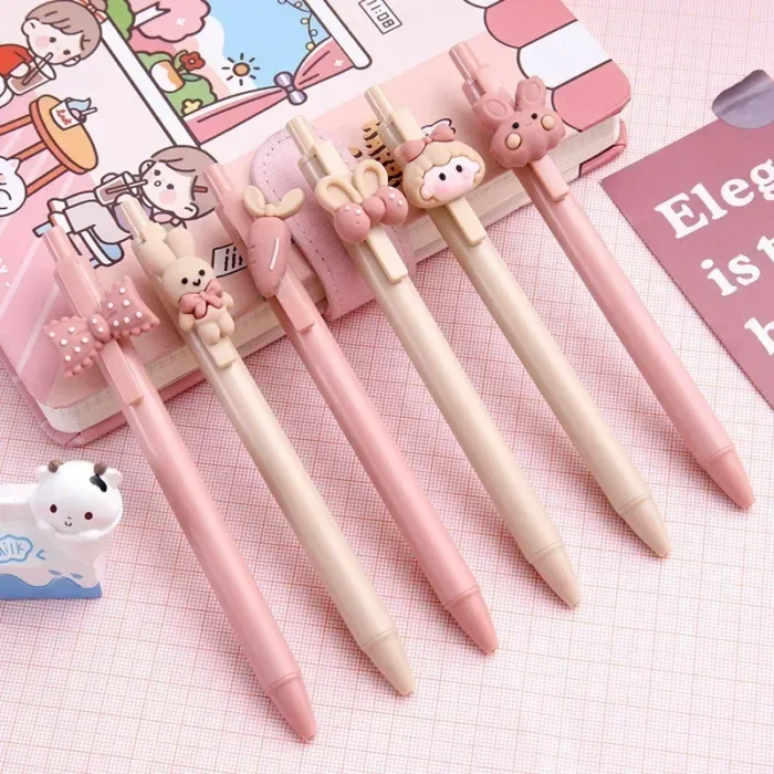 Pink Cute Ballpoint Pen Kawaii Learn Stationery Test Pressure Pens School Supplies Office Accessories канцелярия Caneta ручка - Image 1