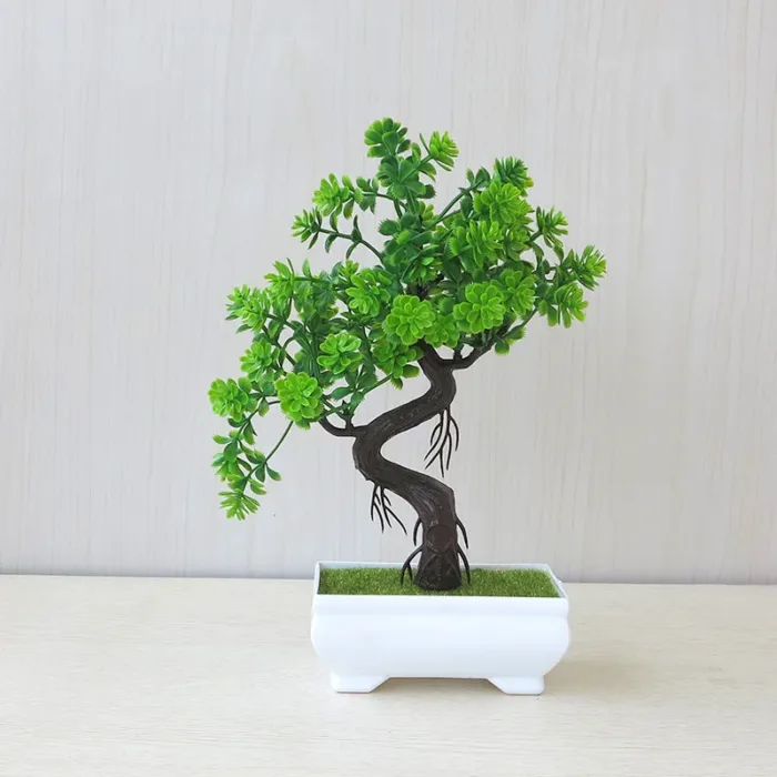 Artificial Plastic Plants Bonsai Small Tree Pot Fake Plant Potted Flower Garden Arrangement Ornaments Room Home Table Decoration - Image 7